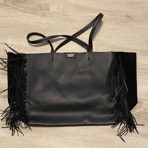 Victoria's Secret Black Tote with Fringe